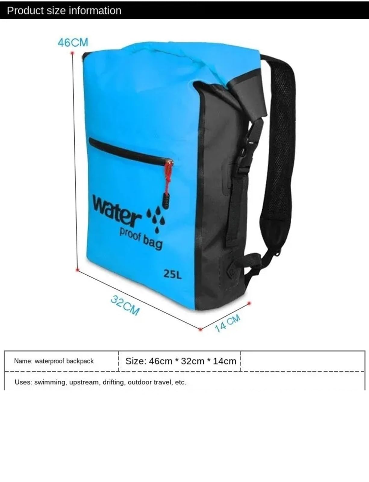 Bolsa Seca Impermeable Bolsa Impermeable for Kayak, canotaje, piragüismo, natación, Camping, Mochila Resistente al Agua(Yellow)