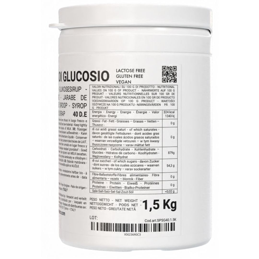 Sirop de glucose SaporePuro 40 DE pour pâtisserie et glaces 1,5 kg