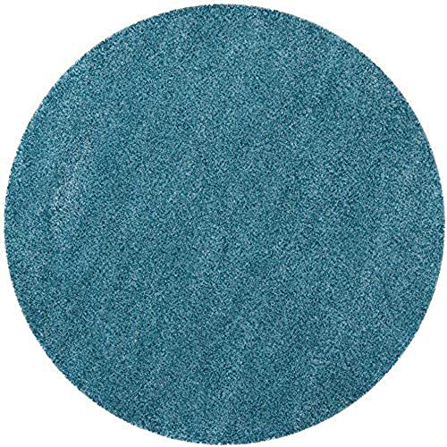 Image of CD Carpet Anti Slip Shaggy Fluffy Fur Rugs and Carpet for Living Room Bedroom Kids Room Plain Circle Carpets for Home with 2 Inch Thickness (Color Teal Blue Size 9x9 Feet Round)