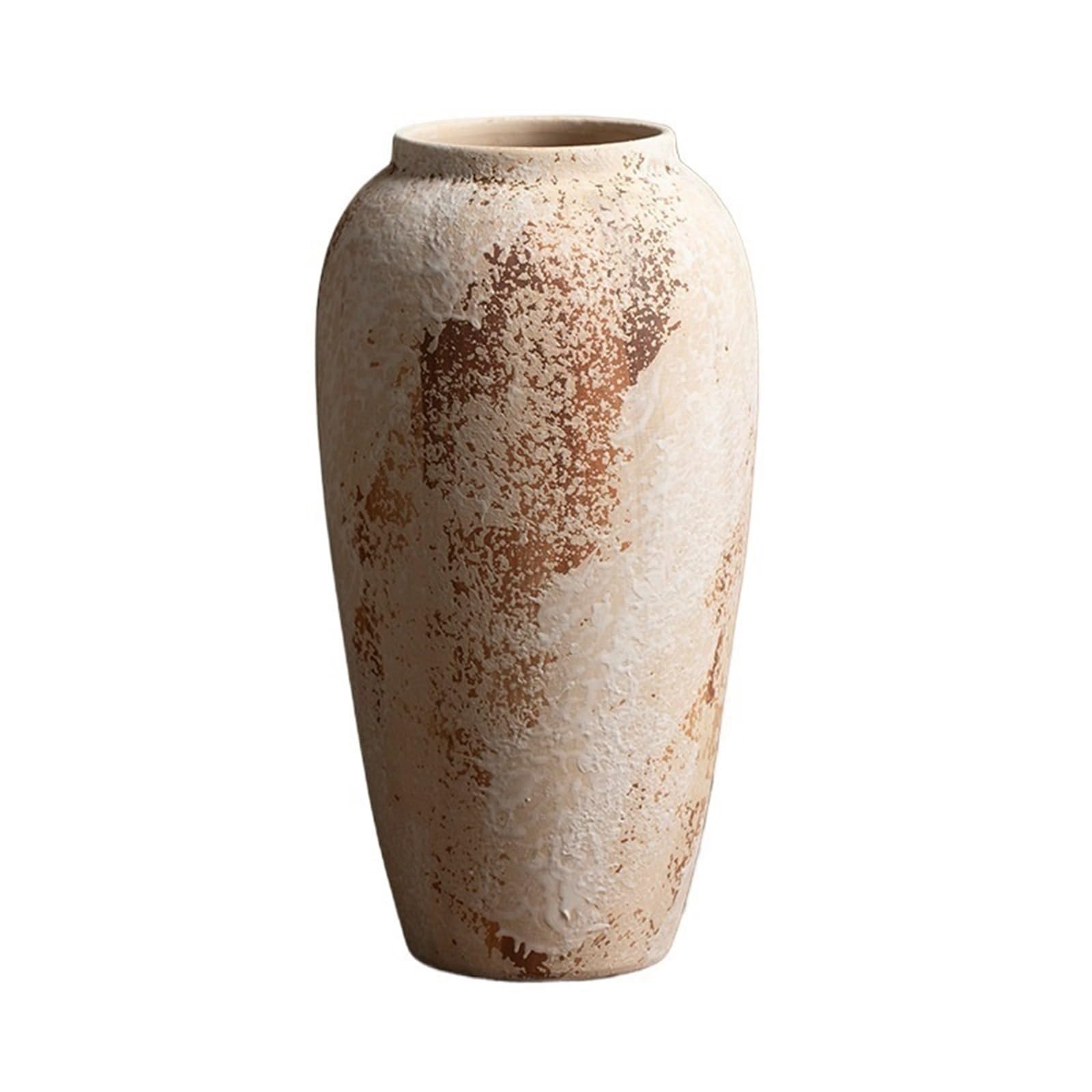 Rustikale Blumenvase aus Keramik im Bauernhausstil, Moderne Boho-Dekoration für Wohnzimmer, Schlafzimmer, Wabi-Sabi-Stil