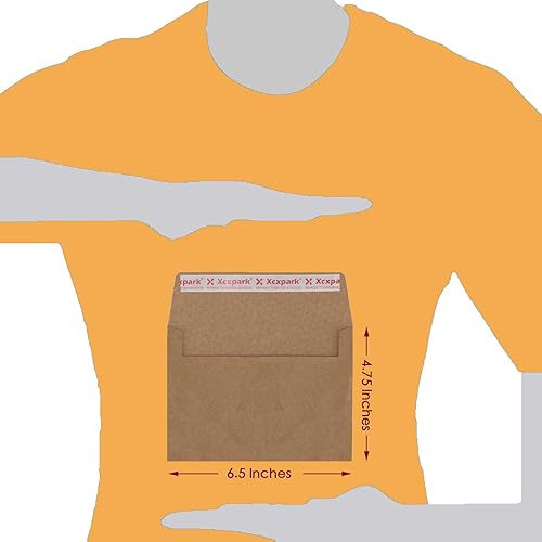 Miniatura 8 de 100 sobres de invitación A6 imprimibles de 4.75 x 6.5 pulgadas, sobres de papel kraft marrón autoadhesivos de 120 GSM para invitaciones, fotos,