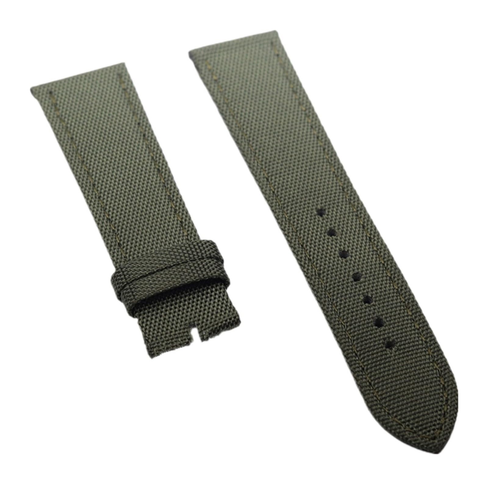 SiChouwz 22 mm czarny, niebieski, zielony, brązowy, nylonowy, skórzany pasek do zegarka, kompatybilny z paskiem(Green strap)