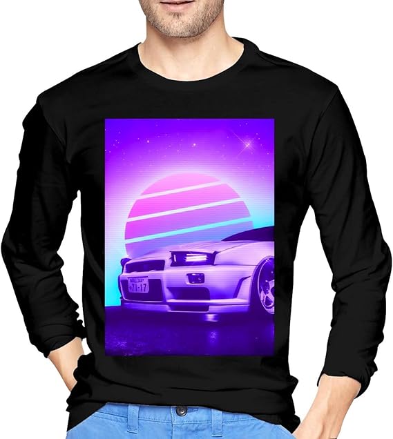 Amazon Co Jp 日本語jdmスタイルレトロ80 S 男の トップス カットソー Tシャツ ロンt 長袖 インナー アウター かっこいい シンプル カジュアル スポーツ ファッション