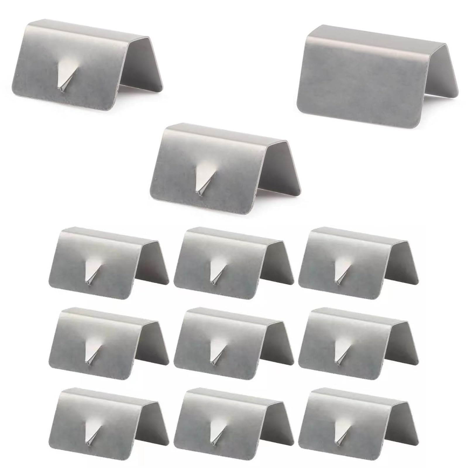 12 PCS Car Side Window Wind Deflectors Clips, Stainless Steel Rust-Proof Automotive Wind Deflector Fastening Clip, Wind Deflector Slot Holder, Compatible with HEKO G3 Sned Models (Silver)