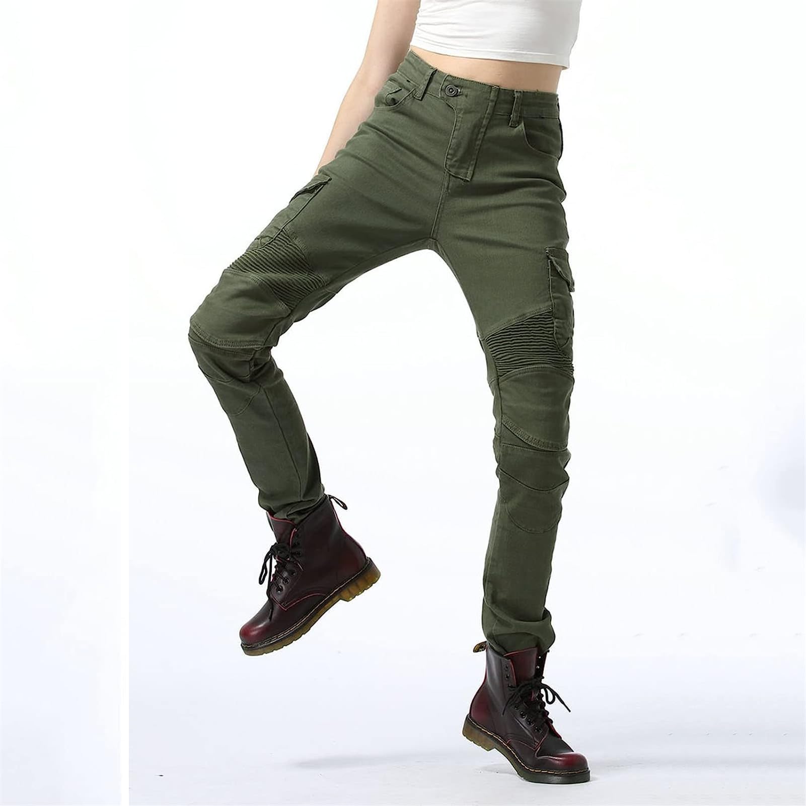 Jeans da Moto da Donna Pantaloni da Motociclista in Denim Impermeabili Protezione Impermeabile Pantaloni da Moto da Ciclismo Jeans da Motociclista Elasticizzati con 4 Protezioni
