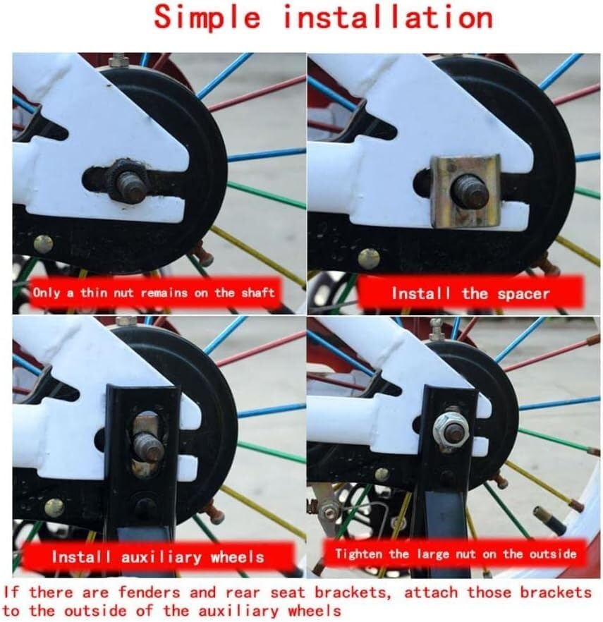 Ruedas de entrenamiento para bicicleta Caster Wheels, estabilizadores auxiliares universales para ciclismo miniatura 6