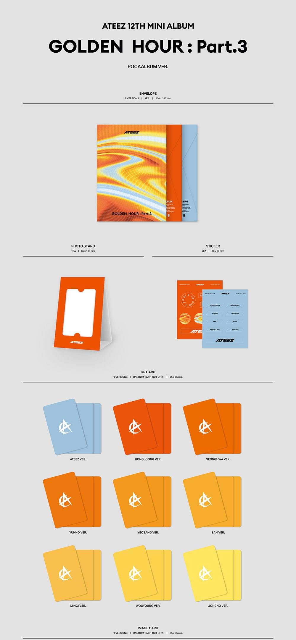 新品未開封 ATEEZ GOLDEN HOUR pt.3 POCA 50枚セット ATEEZ - 12TH MINI ALBUM [GOLDEN HOUR : Part.3] 日本公式輸入
