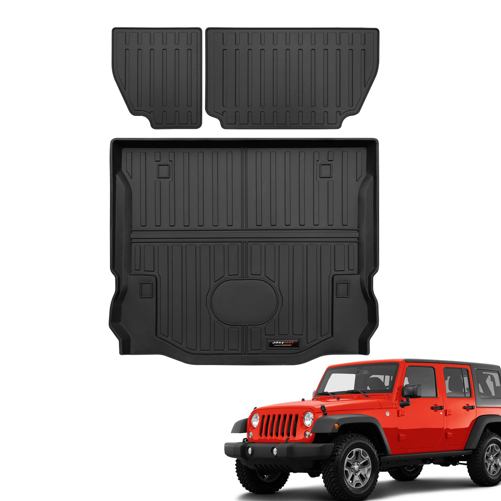 all weather tpe cargo liner and backrest mats for 2007-2018 jeep wrangler jk 4 door accessories (for 2007-2018 wrangler jk 4 door cargo liner+backrest mats)