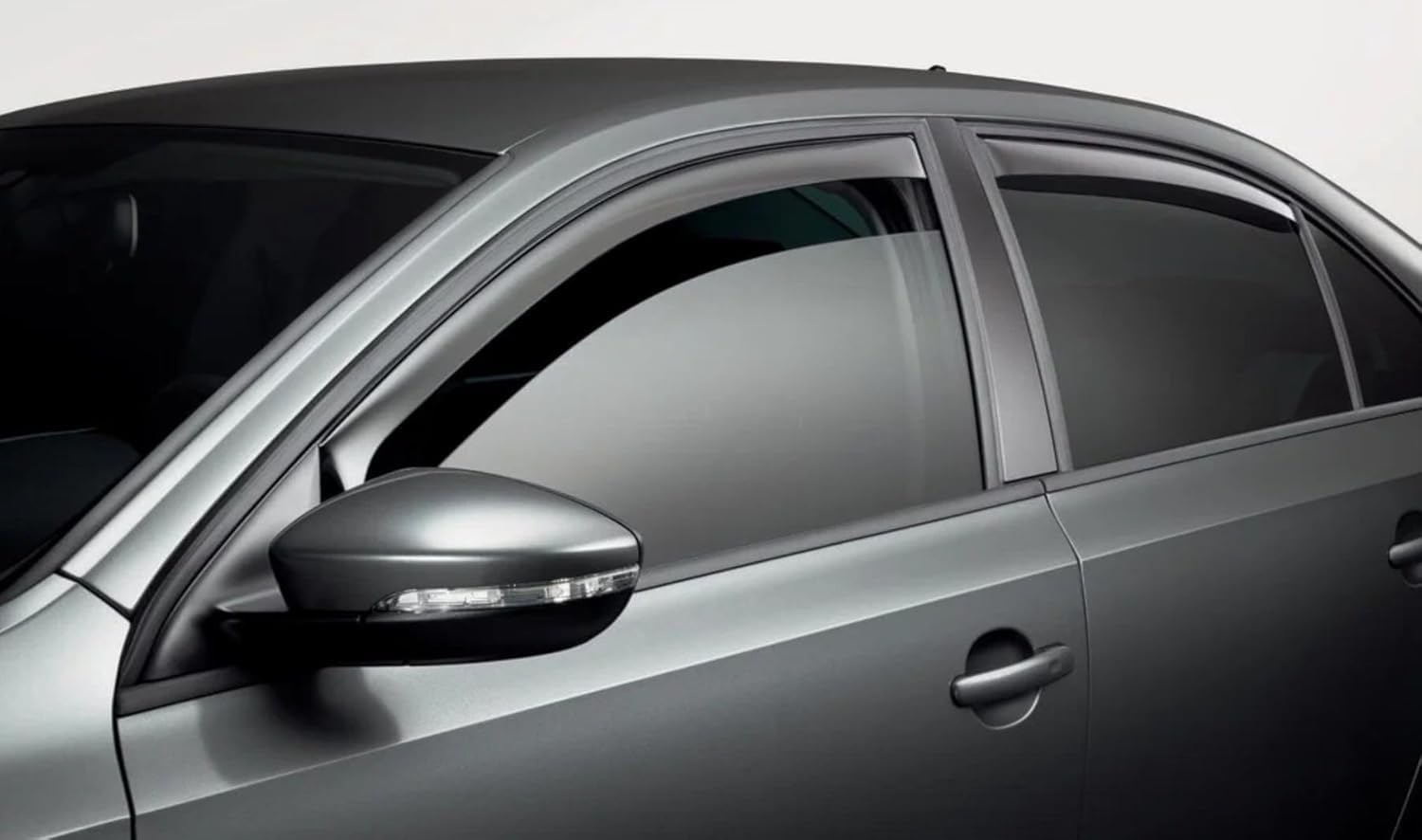 Kit 4 Deflettori Aria Nero Fumé Trasparento Antivento per Finestrini Laterali Anteriori e Posteriori Compatibile con Ford Puma (dopo il 2020)