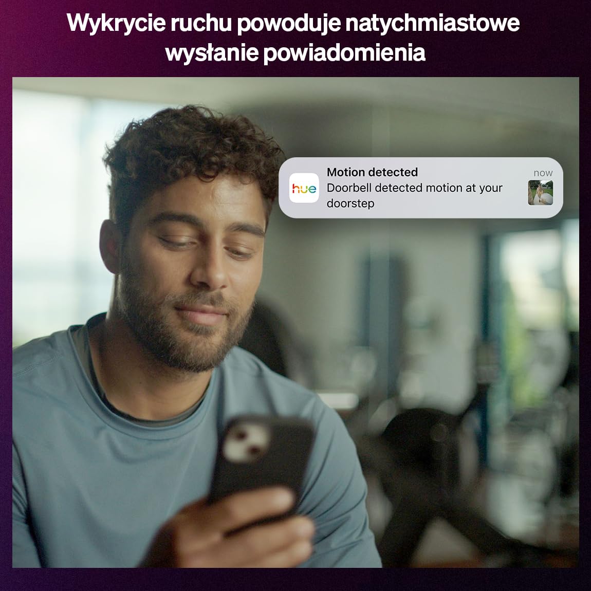 Philips Hue Secure Inteligentny dzwonek wideo i dzwonek do drzwi, rozdzielczość 2K, szeroki kąt widzenia, detekcja ruchu, możliwość dwukierunkowej rozmowy, powiadomienia w czasie rzeczywistym