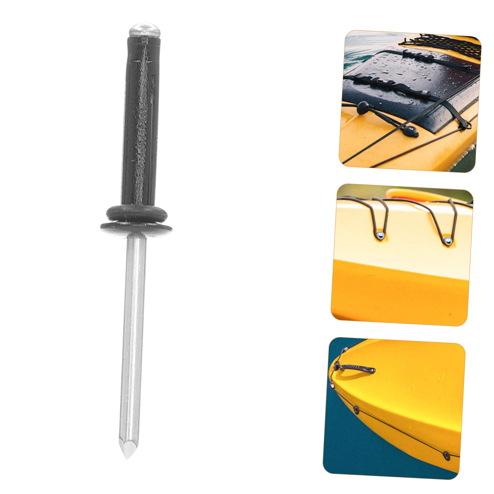 Housoutil 3 Sets Kajak-Boot-zubehör Multifunktionsnieten Tragbares Design Robuste Aluminiumlegierung Gummimaterialien Für Rutenhalter Pad Eyes