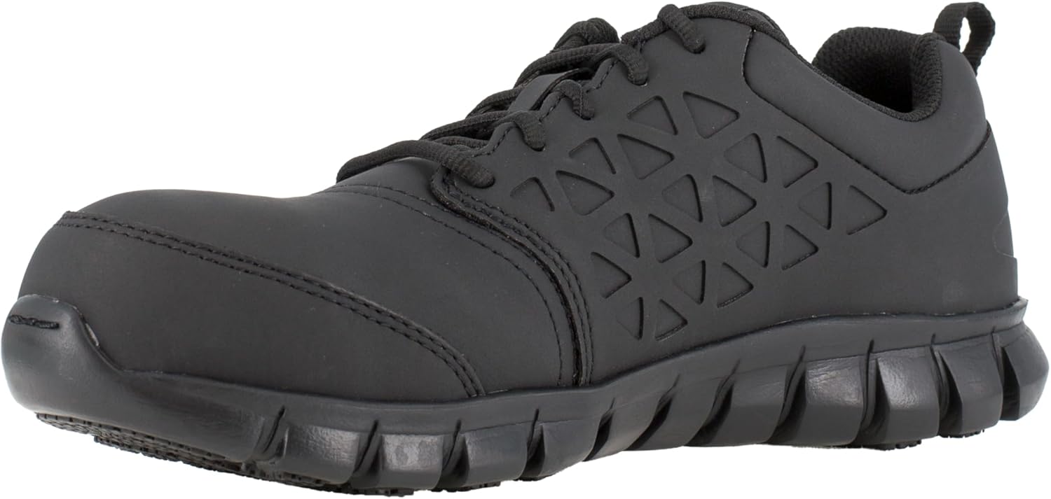 Reebok Mens Sublite Cushion Exofuse Slip Resistant Composite Toe Work/Duty - Black