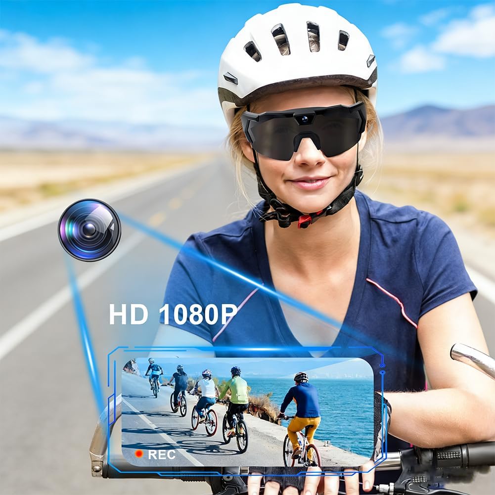 2026 Upgraded Baseball Glasses with Camera, Smart Pov Glasses Camera 4k, Action Sports for Cycling Hiking