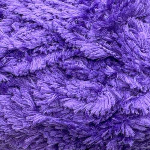 Image of Plush Faux Fur Bulky Yarn, Super Soft Fluffy Fuzzy for Knitting Crocheting Crafting, 100 Gram (3.53 Ounces) 109 Yards (100 Meters) (Violet)