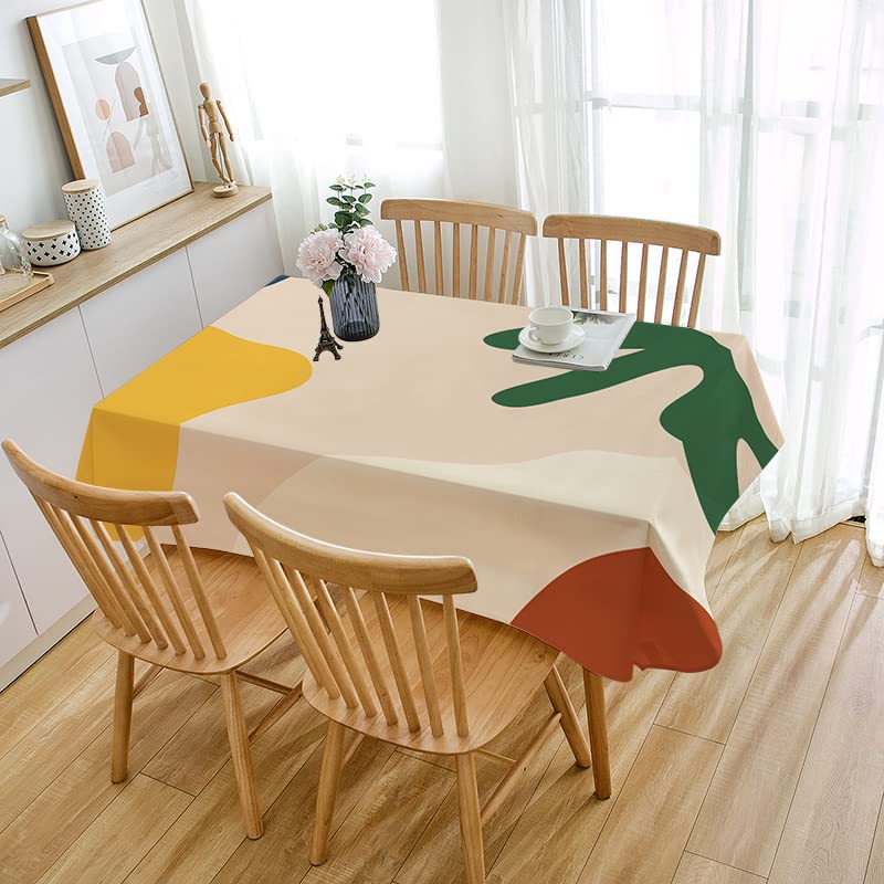 Mantel Antimanchas Geometría Beige Amarilla Mantel Mesa Cuadrada Poliéster Manteles de Mesa Impermeable Manteles Antimanchas para Casa Comedor Cocina Fiesta Mantel Tela(90x90cm)