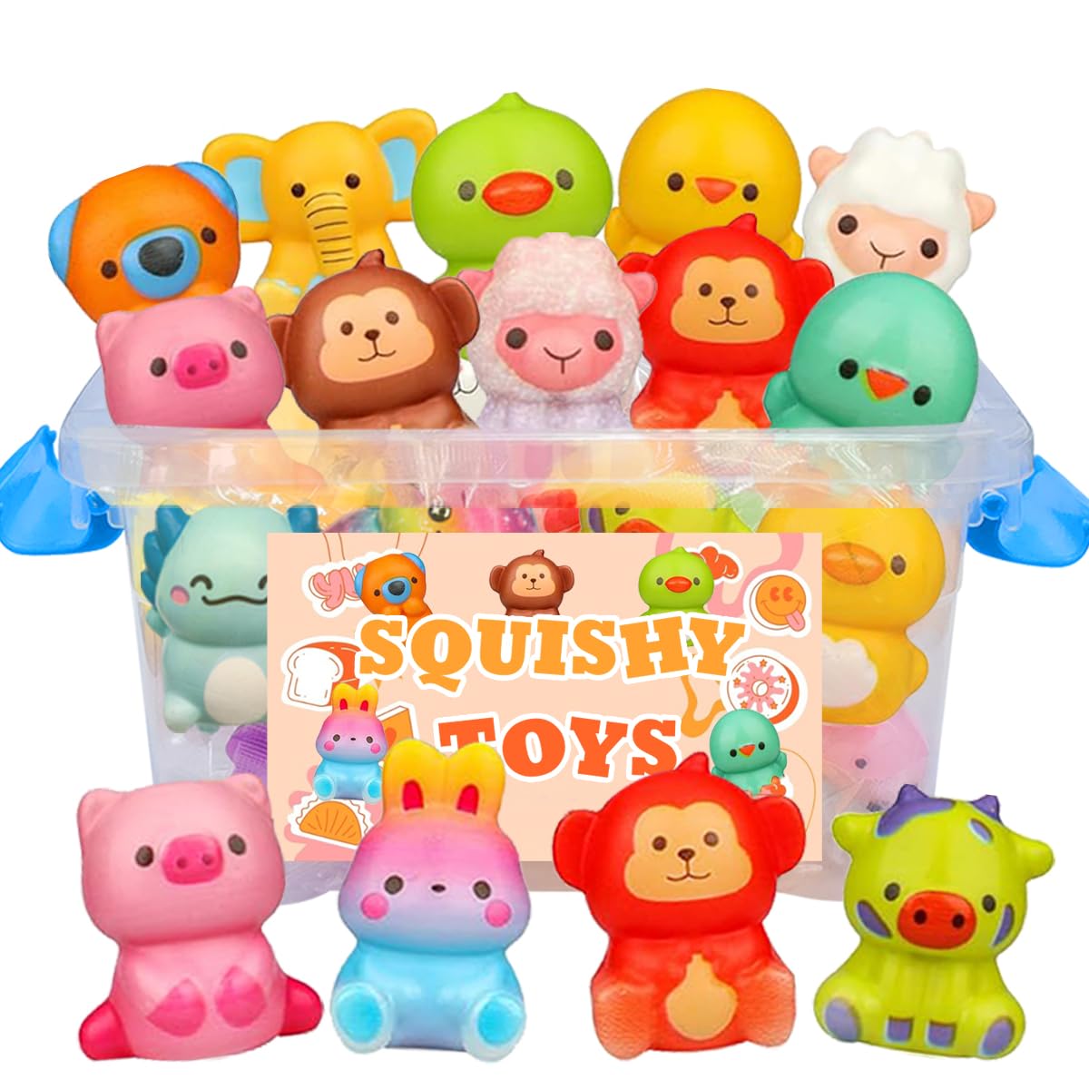 24 Pcs Animal Slow Squishy Toys Soft Stress Relief Fidgets Toys for Kids Boys Girls Party Favors Novelty Classroom Prizes Goodie Bags Birthday Gifts(Animal)