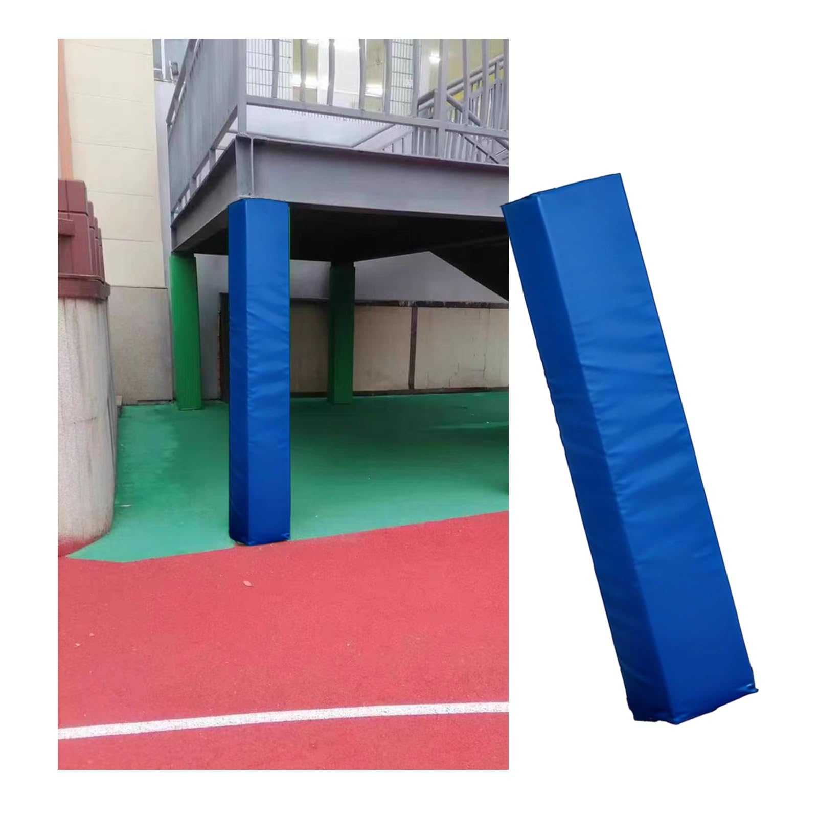 Almohadilla de protección para bastón de baloncesto, barrera de choque al aire libre con cierre de gancho/bucle, envoltura cuadrada de 6 pies para uso en gimnasio y garaje