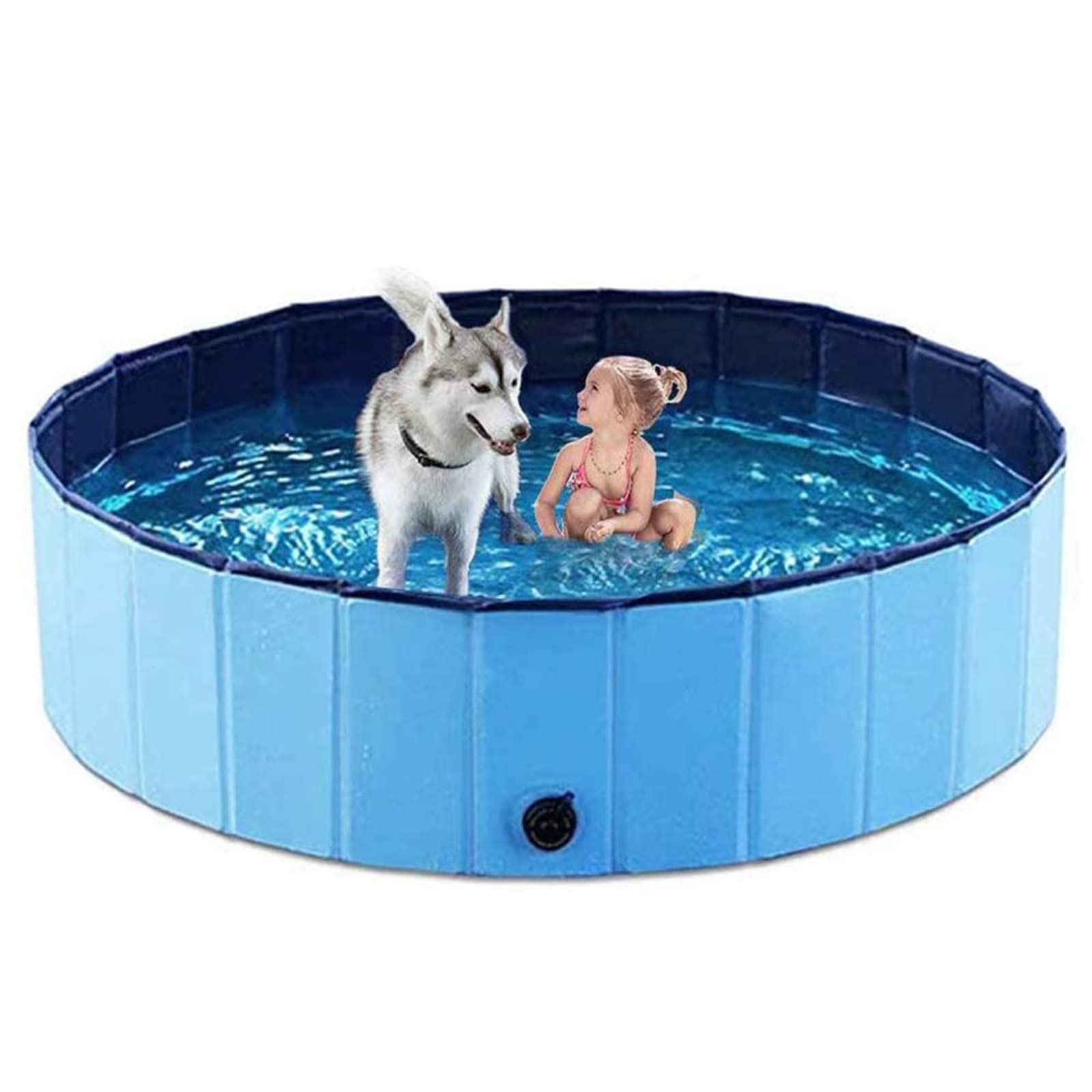 Piscina Pieghevole Per Cani – PVC Antiscivolo, Diametro 80 Cm, Altezza 20 Cm, Resistente E Facile Da Montare