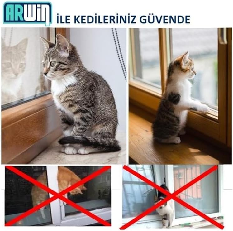 EYM Arwin Sağ Açılım Kapı Pencere Kademeli Havalandırma Kolu, PVC Emniyet Kilidi, Gri