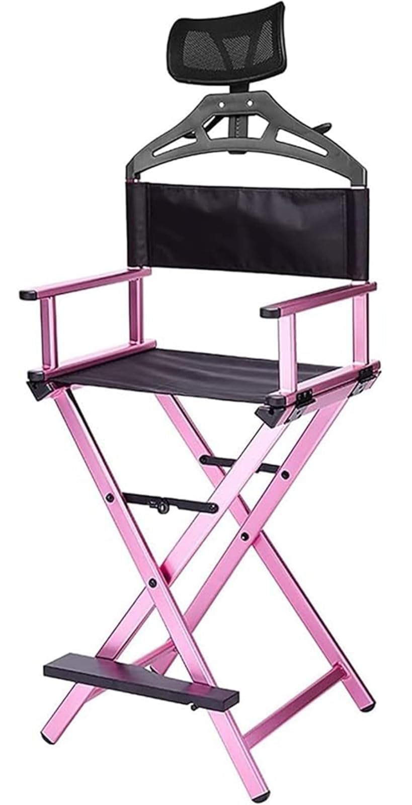 Sedia Postazione Trucco Professionale Sedia da Regista Sedia da Makeup Artist in Alluminio, Sedie Pieghevoli con Poggiatesta Rimovibile Poltrona Pedicure Estetista D
