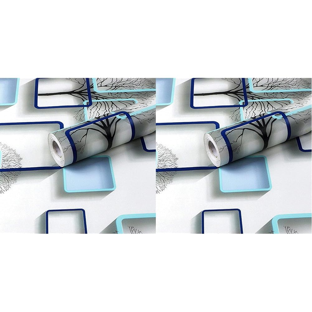 See full amazon price history chart for WOW Interiors Blue and White Square 400 * 45CM L*W - 18SQFT Approx PVC SELF Adhesive Wallpaper-(4k_3004) (Pack of 2) WOW Interiors Blue and White Square 400 * 45CM L*W - 18SQFT Approx PVC SELF Adhesive Wallpaper-(4k_3004) (Pack of 2) (B0D7Z99TSC) Amazon Price History, Amazon Price Tracker
