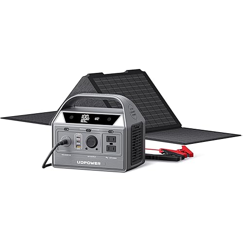 400W Solar Generator & Portable Power Station with 40W Solar Panel | 256Wh LiFePO4 Battery, 800W Surge, Jump Starter | AC Outlet, USB-C, 12V DC | for Camping, RV, Emergency, Outdoor Travel