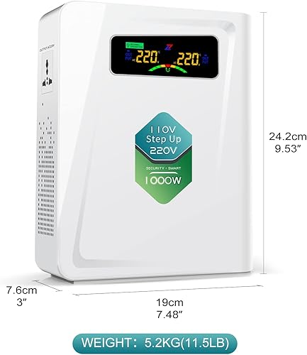 Miniatura 3 de Transformador Step Up de 110 V a 220 V 2000 W Convertidor de voltaje, 120 V a 240 V, sin ruido, apto para exprimidor, máquina de chocolate y otros