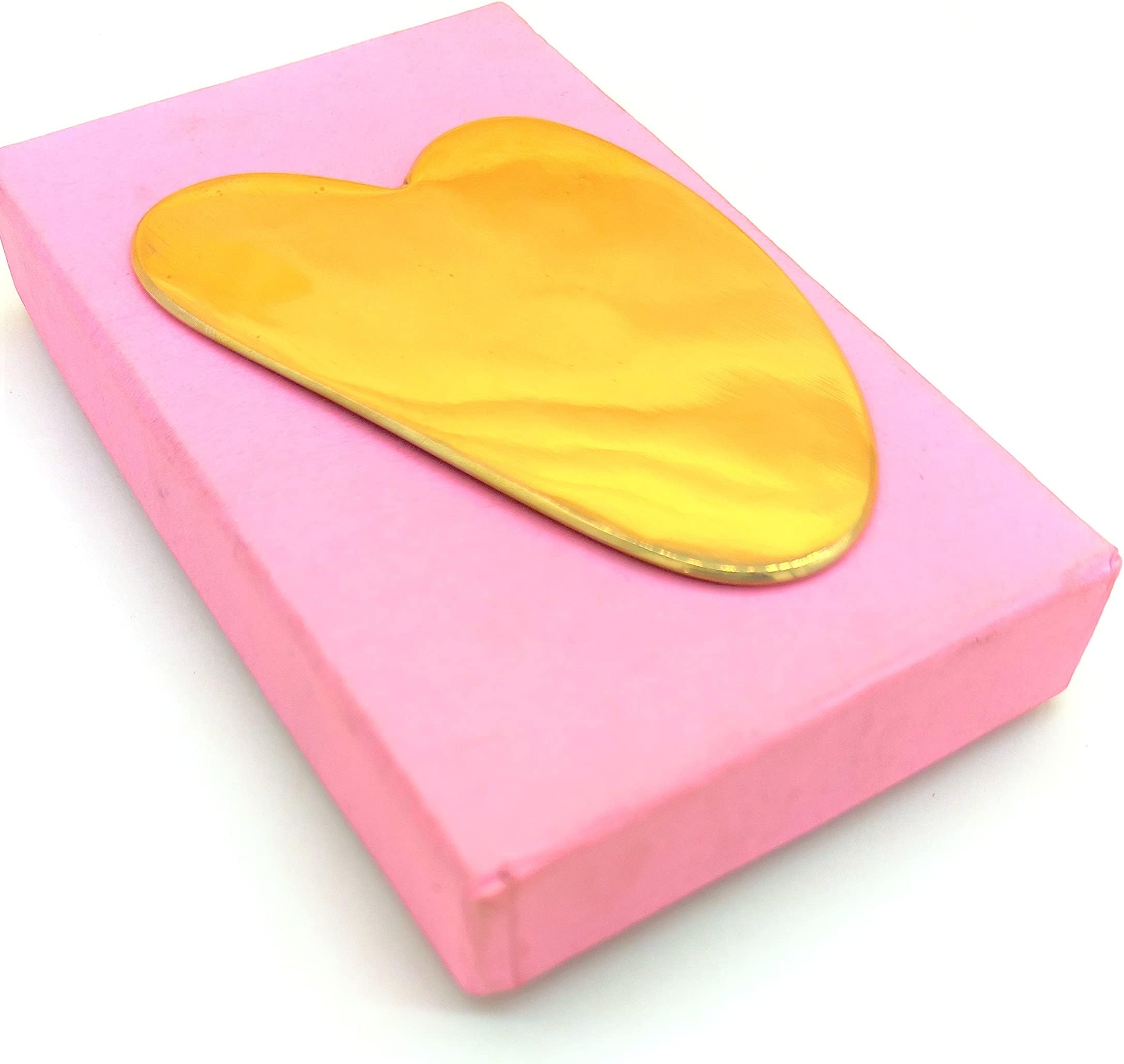 Bronze Kansa Gua Sha Massage Tool - Tendon Massage Scraping Tool ? Muscle Pain Relief, Myofascial Stress Release and Breaking up Scar Tissue (Heart - Shaped)