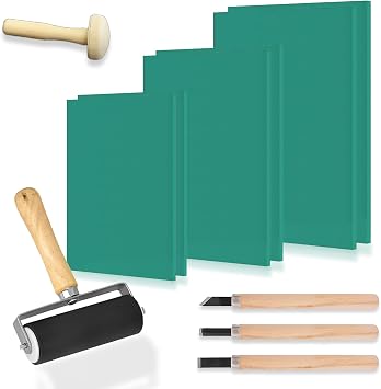 Lino Printing Kit, 6 PCS A4 A5 A6*2 Lino Sheets