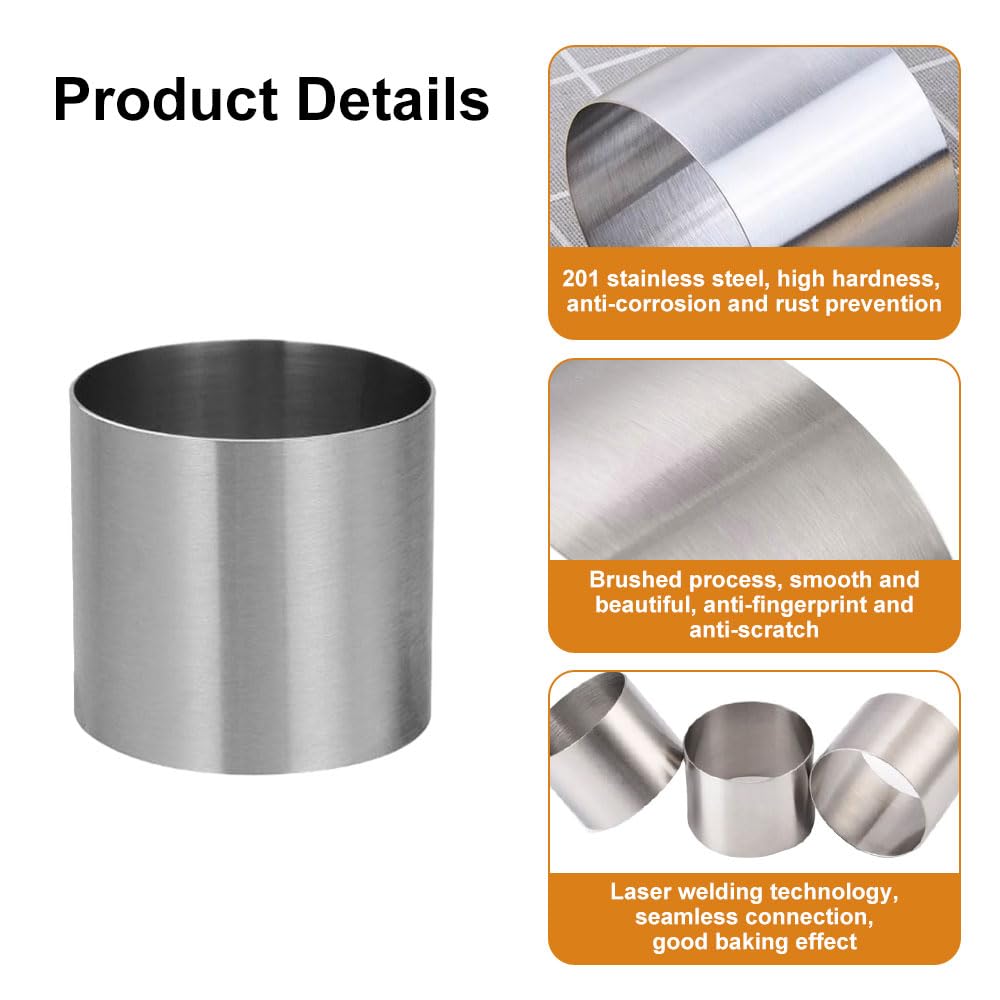 Set 8 Coppapasta Tondi In Acciaio Inox - 5 Cm, Per Torte, Mousse E Sushi - Foto 9