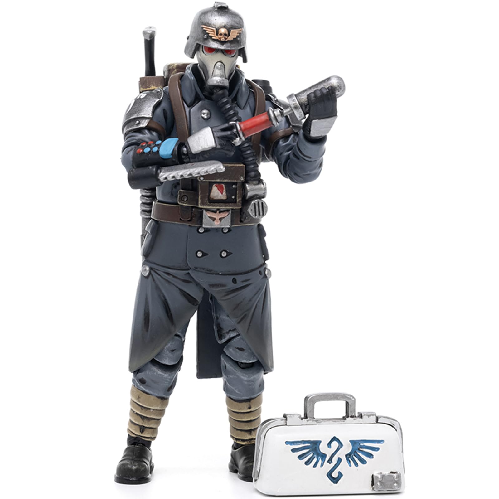 JOYTOY Warhammer 40k Astra Militarum Death Korps of Krieg Veteran Squad Guardsman Medic 1/18 Action Figure Collect And Display Model