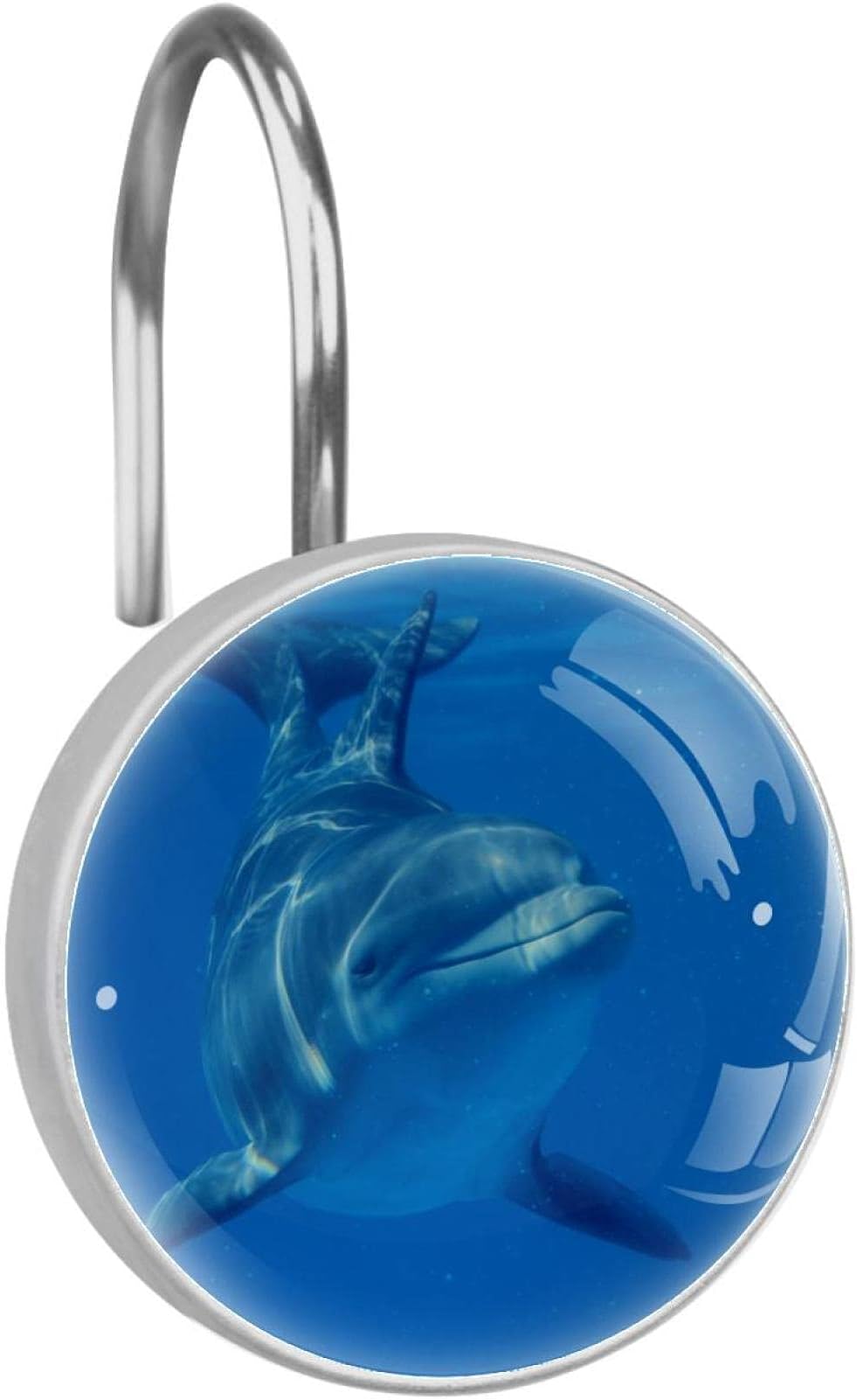 ASDFAS Metal Shower Curtain Hooks Rust Resistant S Shaped Hooks Hangers for Shower Curtains, Kitchen Utensils, Clothing, Towels, etc. Dolphin