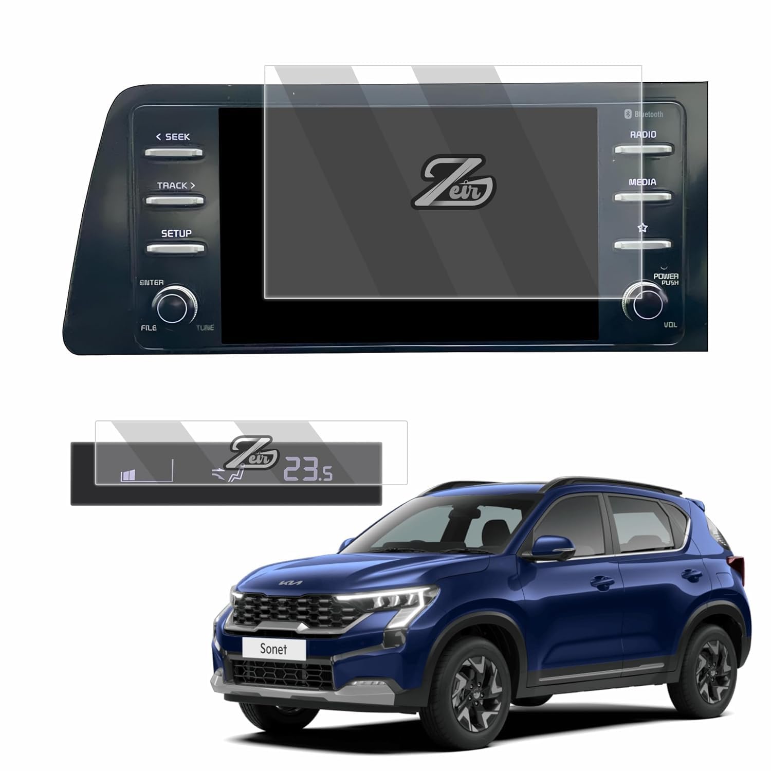 ZEIR Screen Protector For KIA SONET 2024 FACELIFT - 8 INCH Infotainment + FREE AC PANEL Guard | Sonet HTK HTK+ PLUS HTX | Anti Scratch | TouchScreen Accessory [Not Tempered Glass] (B0DGDDSRXZ) Amazon Price History, Amazon Price Tracker