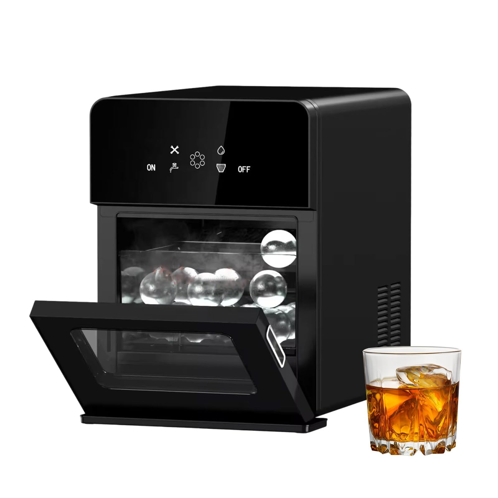 Genérico Máquina para Hacer Bolas de Hielo Transparentes, 40 Unidades, máquina para Hacer esferas Grandes, Hace 4 esferas Redondas en 40 Minutos, máquina autolimpiante para Whisky para Bar en casa.