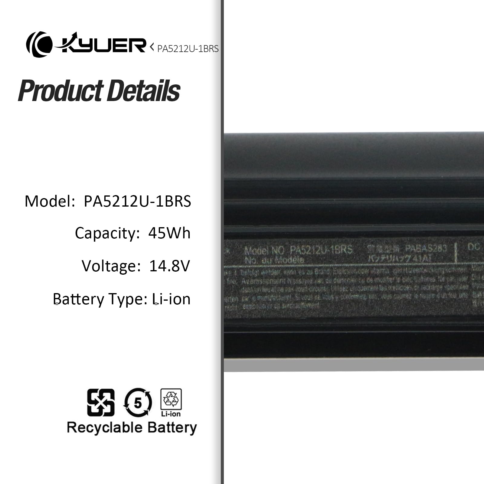 PA5247U-1BRS Batterij - Nieuwe accu voor TOSHIBA PA5247U-1BRS bij