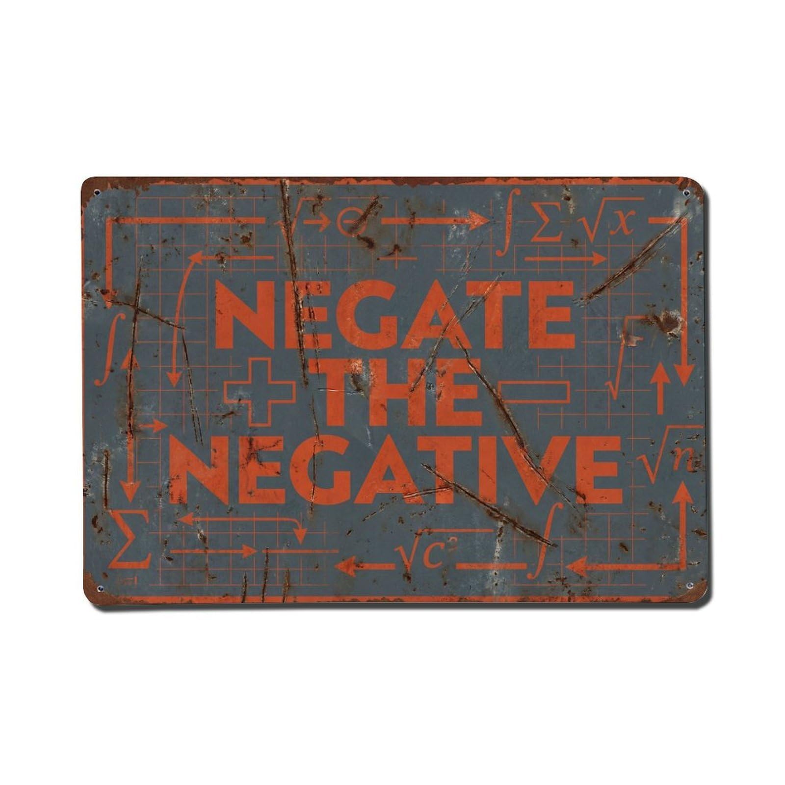 Negate The Negative Positive Retro Motivational Slogans Metal Tin Sign