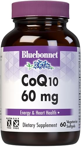 BlueBonnet Cápsulas blandas vegetarianas CoQ-10, 60 mg, 60 unidades
