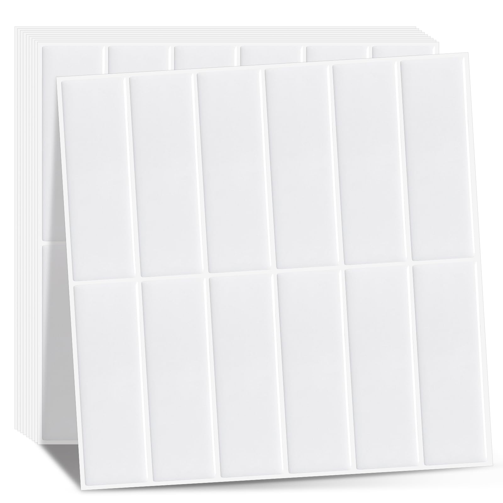 Peel and Stick Backsplash for Kitchen,New Upgrade 12" x 12" Large Premium Kitchen Backsplash,Stick on Subway Tile Peel and Stick Backsplash,White 10-Sheet.