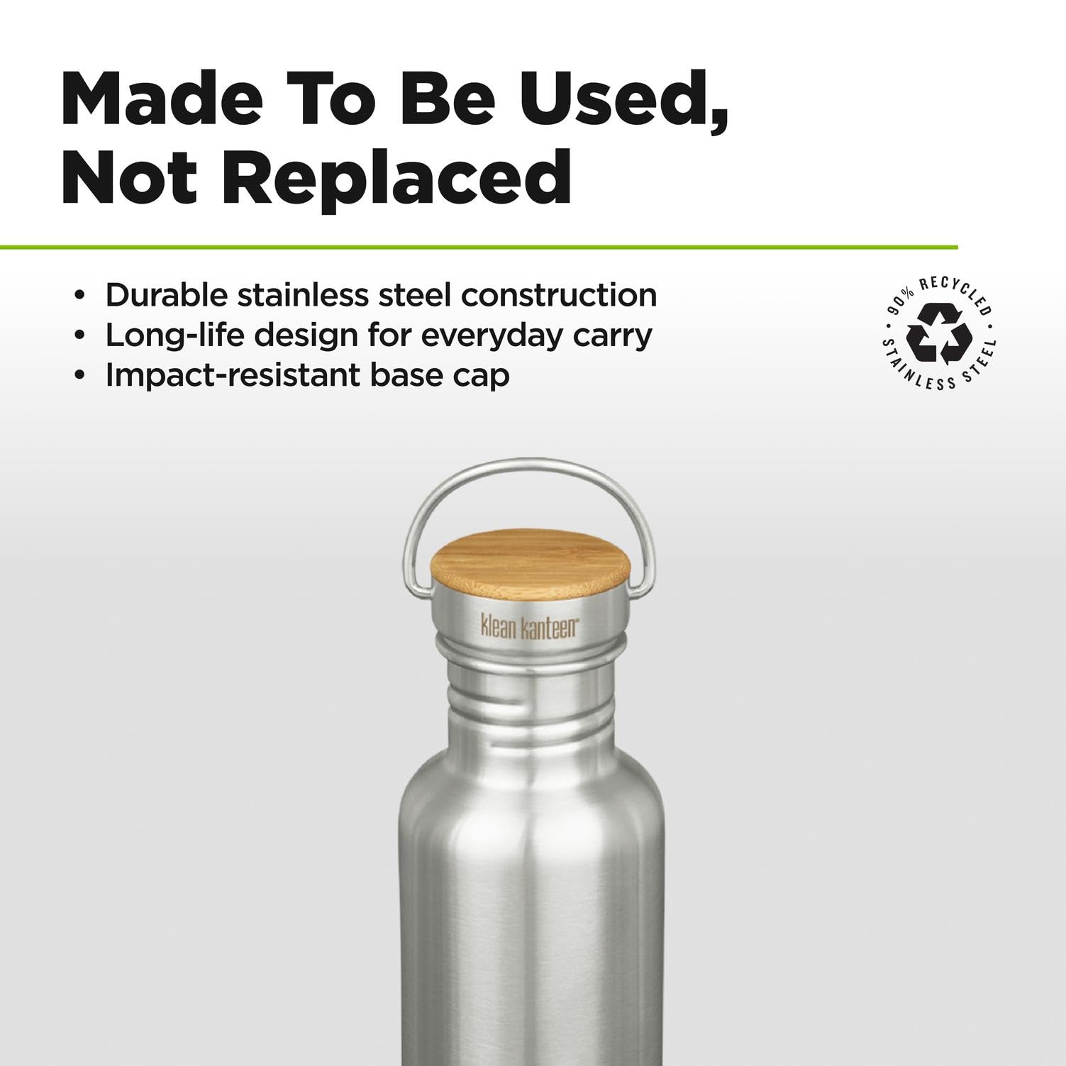 Amazon｜Klean Kanteen Reflect 27オンス (竹キャップ付き) つや消し