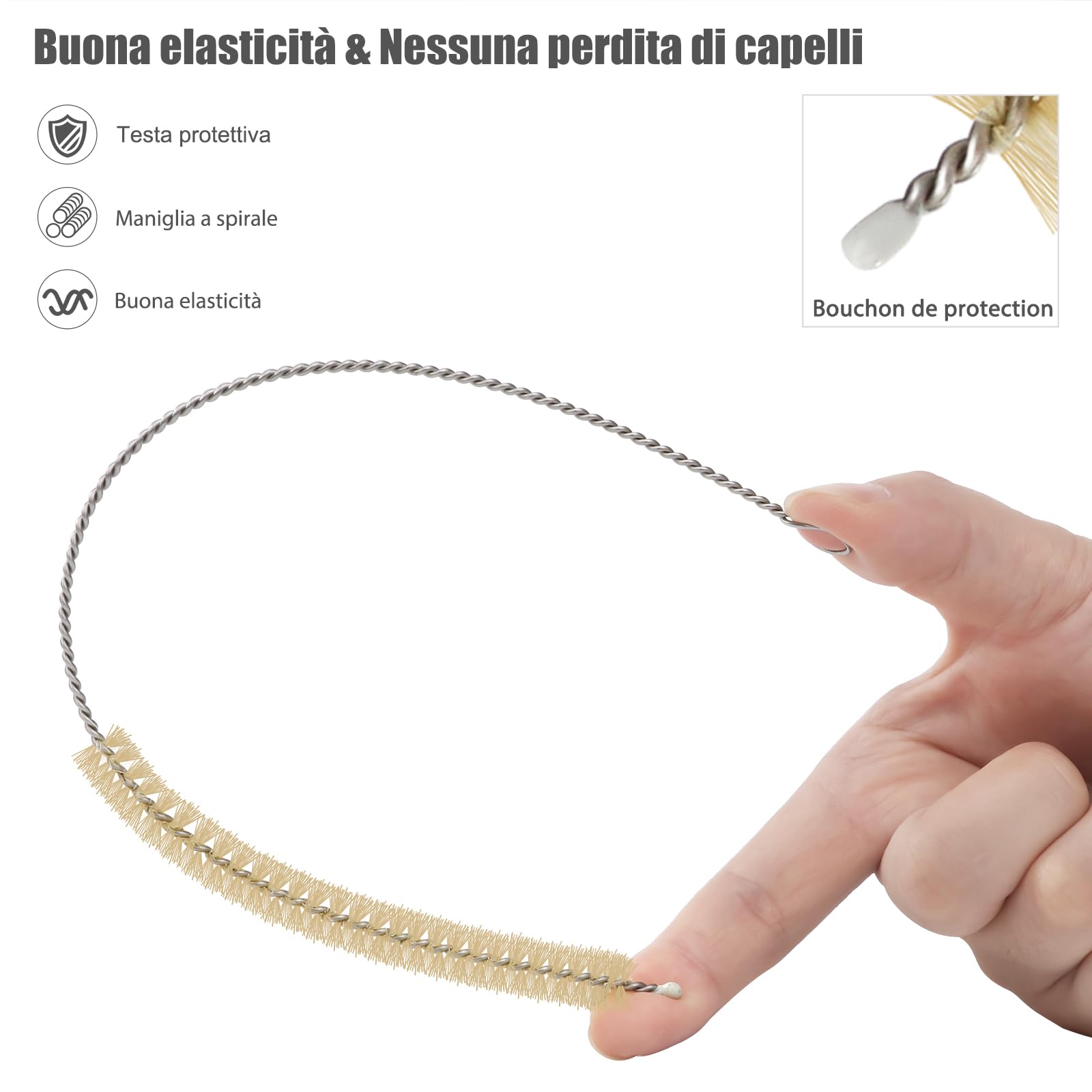 MASTERTOP Set 9 Spazzola per Bottiglie, Spazzole per Bottiglie Lungo, Scovolino per la Pulizia del Lotto per Bottiglia, Tazza, Vetro, Cannuccia, Thermos e Contenitori Vari