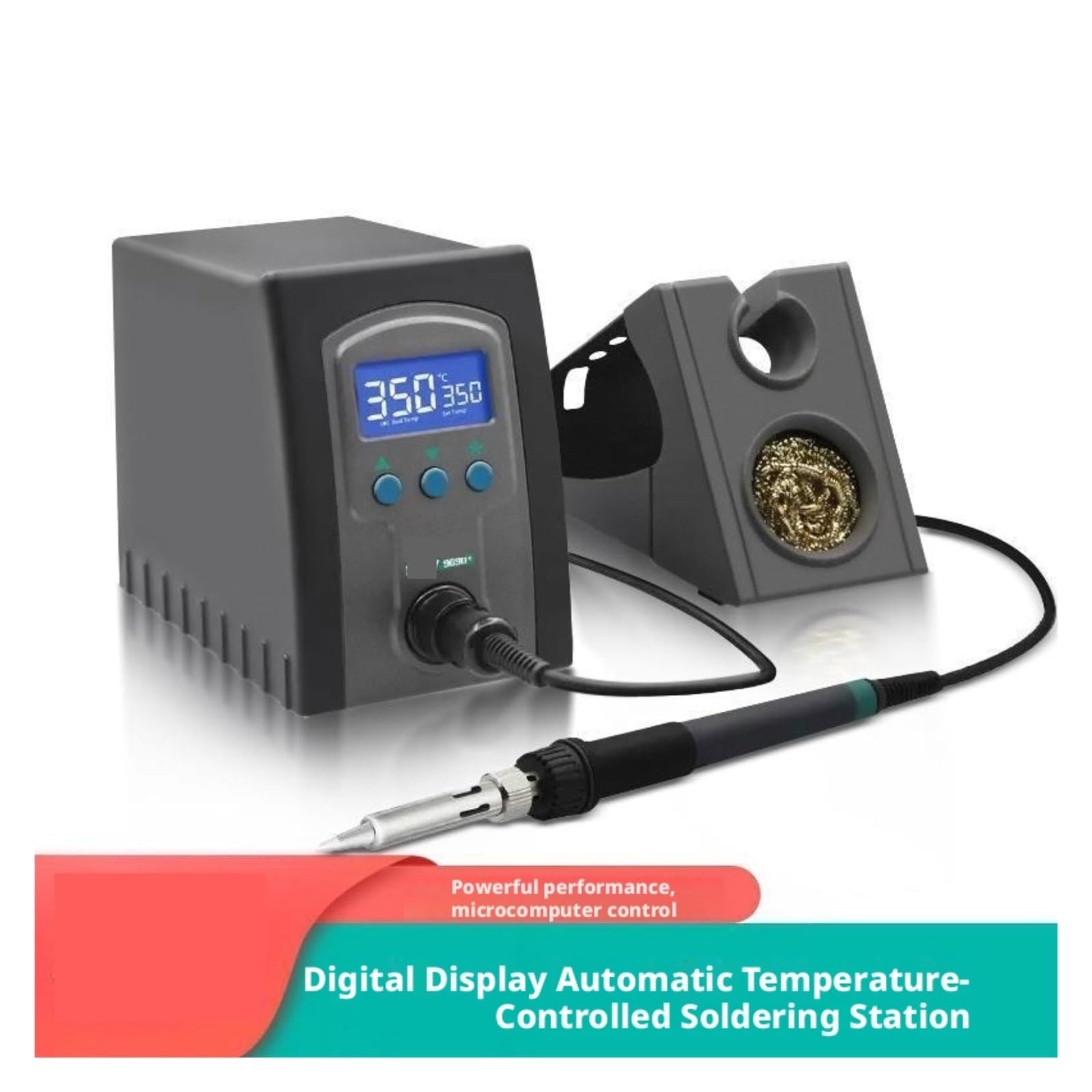 stacja lutownicza, Stacja lutownicza Smart Precision SMD 969D+, zestaw do lutowania stałotemperaturowego z cyfrowym wyświetlaczem LCD(969D+)