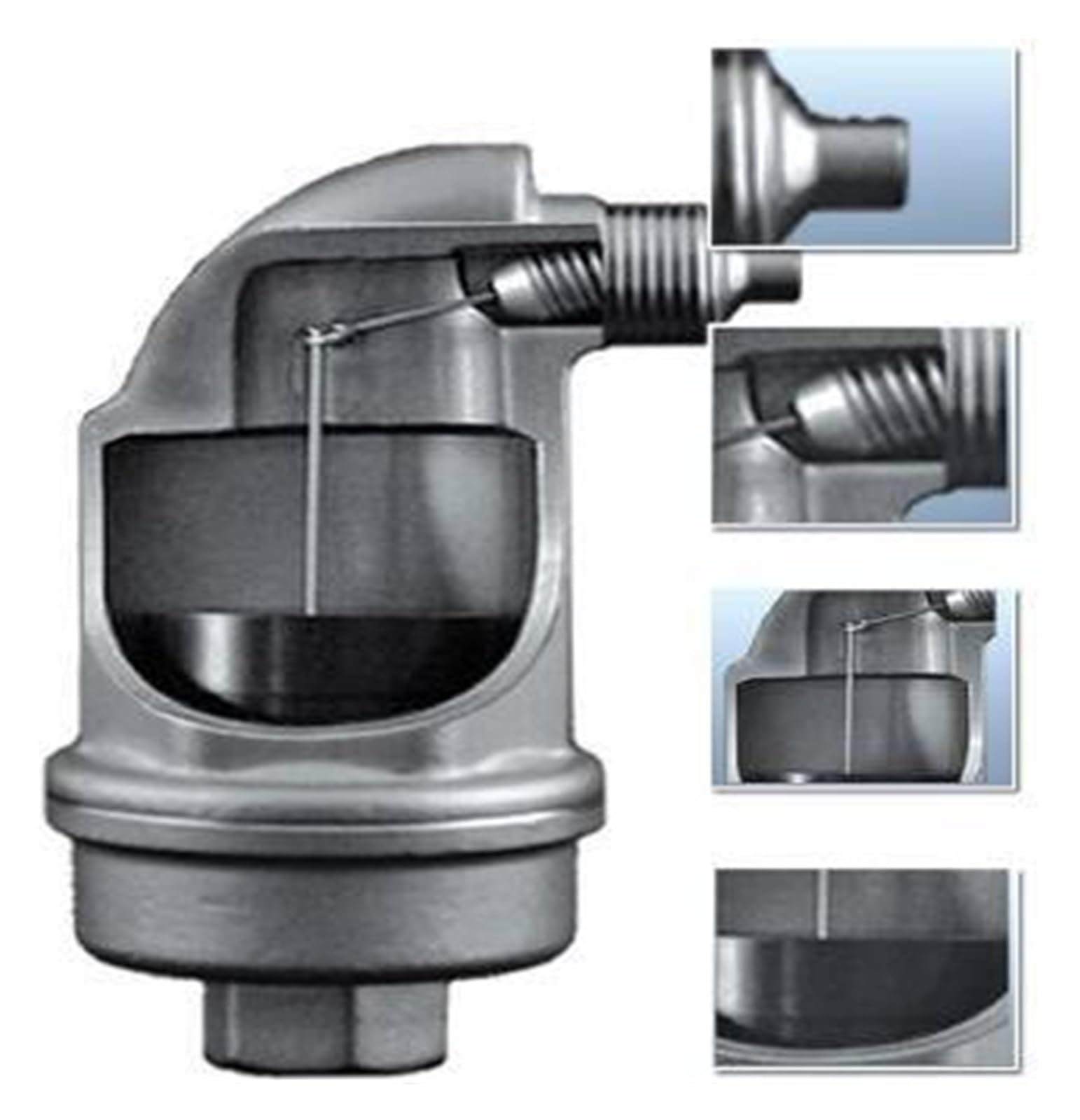 KOSBO Válvula de Purga automática antifugas DN25 de 1″, 180 Grados/1,6 MPA Válvula de ventilación de líquido antifugas, 120 L/min