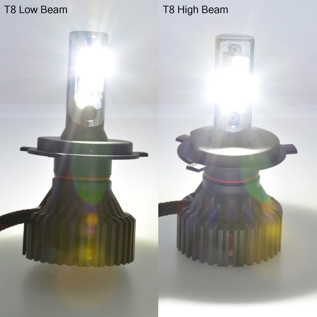 TUINCYN H4 HB2 9003 LED żarówki do reflektorów zestaw do konwersji CREE XHP50 chip 72 W 8000 lm światło Hi/Low Beam Pure White 6500 K - 3 lata gwarancji zestaw 2