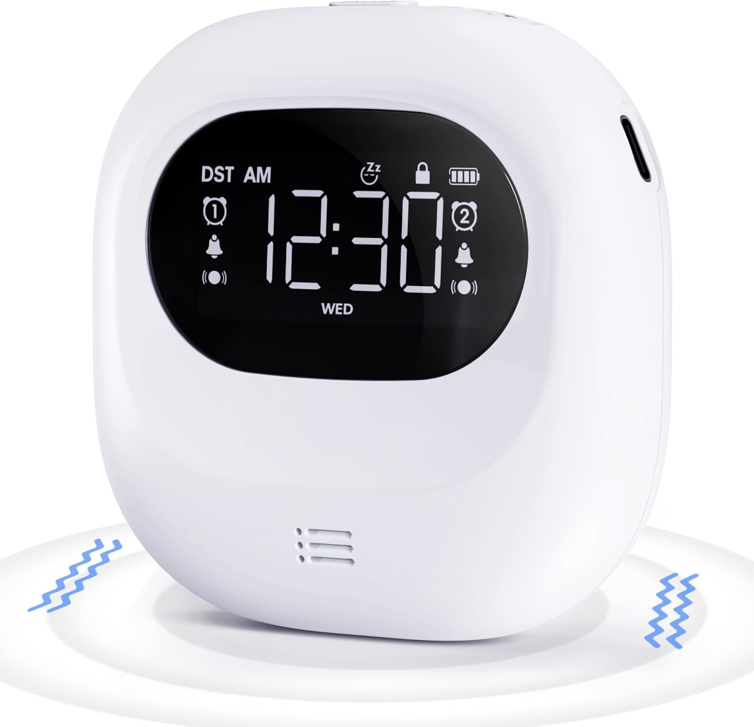 PPLEE Loud Vibrating Alarm ClockBattery Powered Vibrating Bed Shaker for Heavy