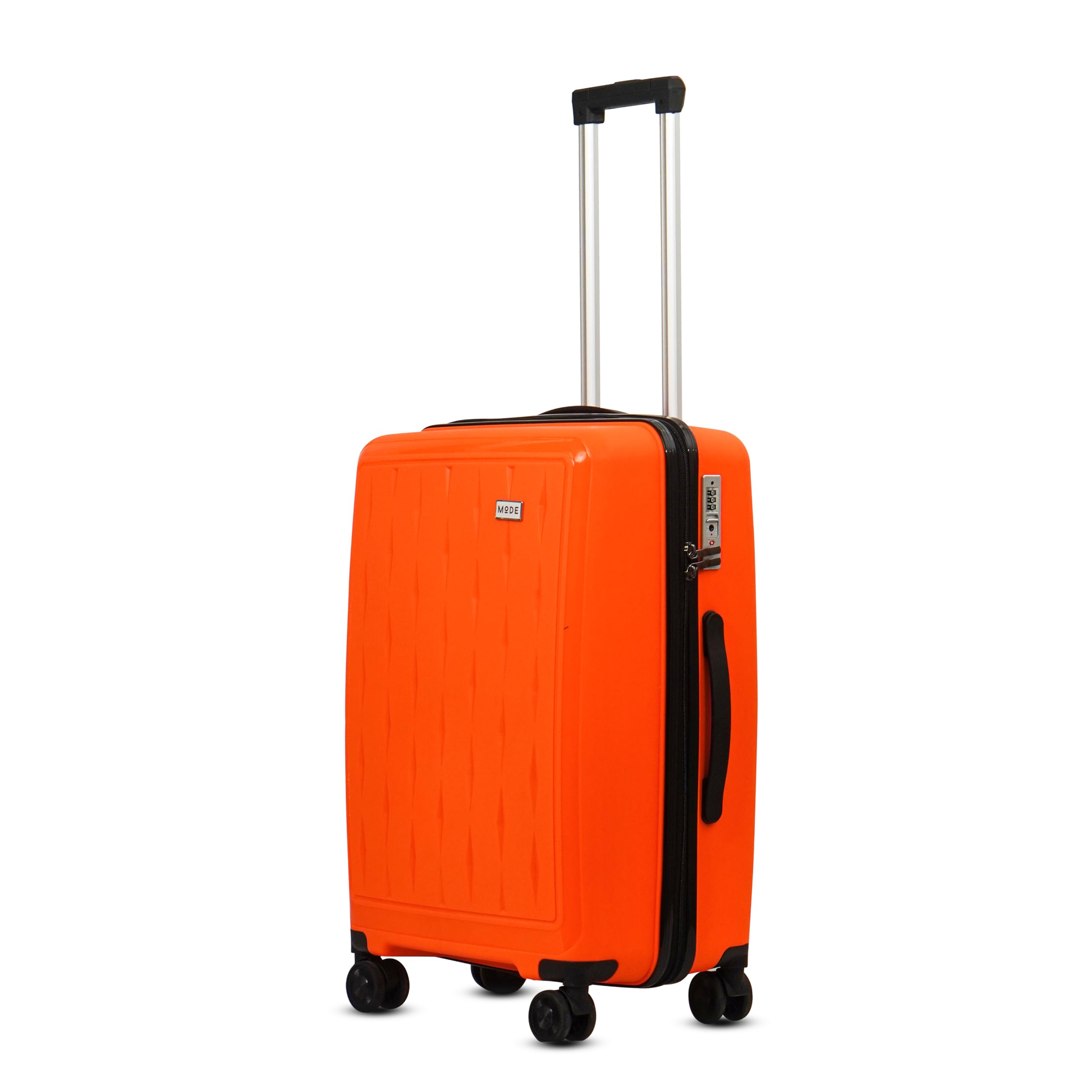 ModeCitrus | Hard-Sided Polypropylene Trolley Suitcase Bag | 360° 8-Wheel Easy Drag| Double-Zipper | Light-Weight & Unbreakable | TSA Lock |3-Yr Warranty | Check-in Luggage 28in (75cm (L), Orange)