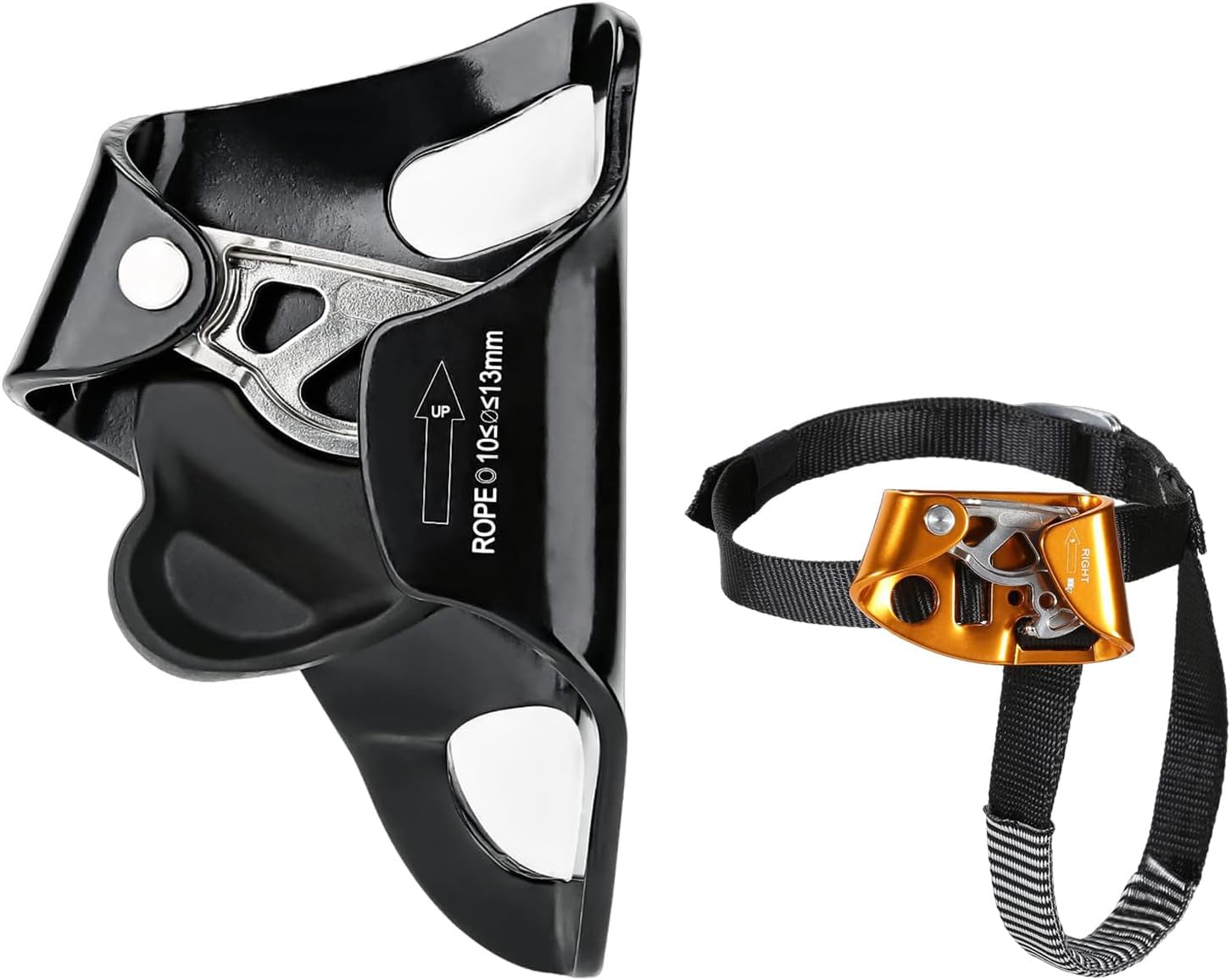 WILDKEN Rock Climbing Chest Ascender Climbing Mountaineering Tree Arborist Climbing Rappelling Equip, Foot Ascender Outdoor Mountaineering Left Right Foot Ascender