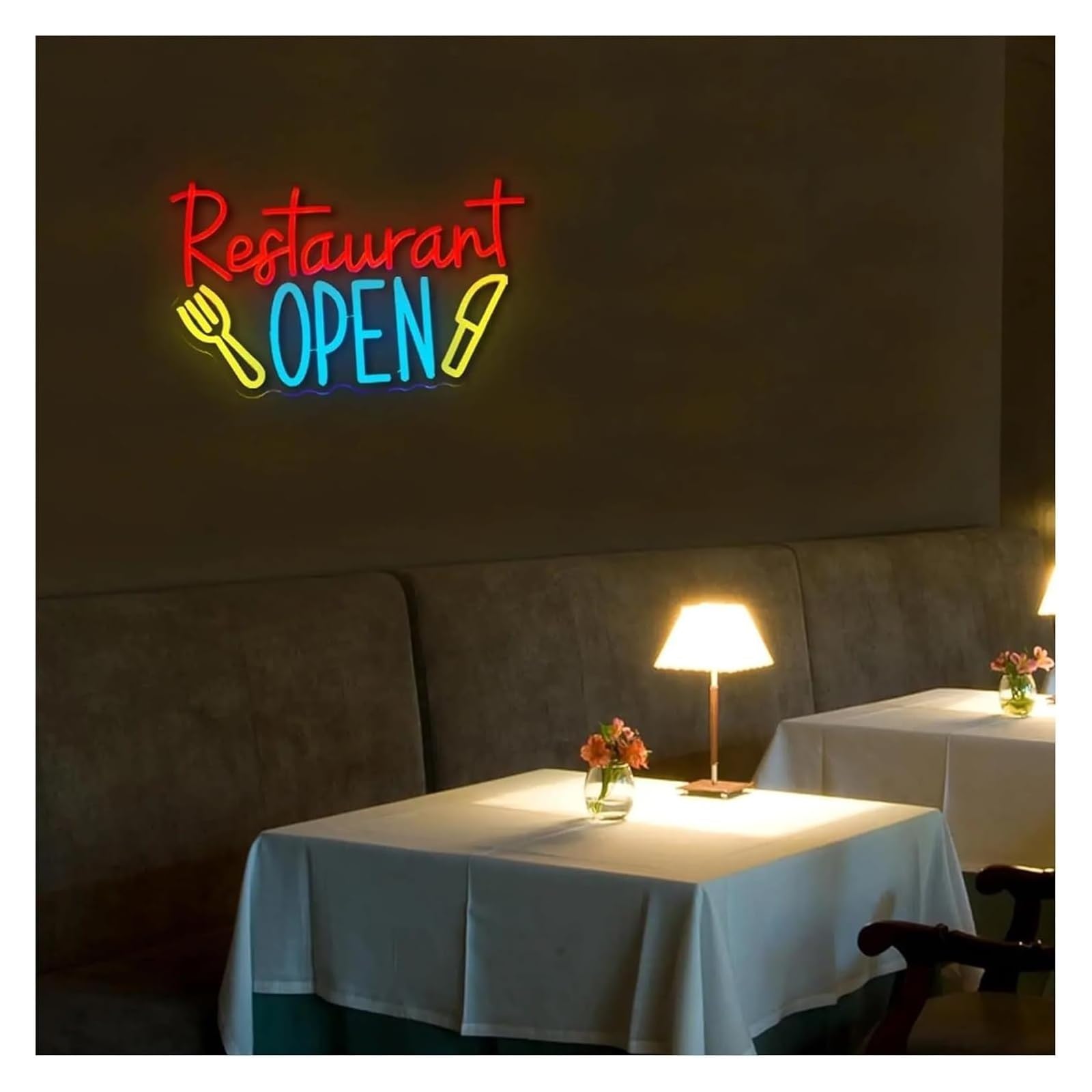 Decoración con luces de neón Letreros de neón decorativos, letreros regulables para restaurantes