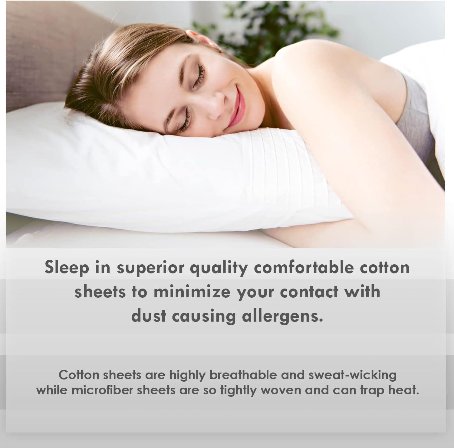 Pizuna Pure 100% Cotton Sheets California King Size, Luxurious 400 Thread Count Long Staple Cotton Sateen Sheets California King with 15inch Deep Pocket (Combed Ash Grey Cotton Sheets California King)