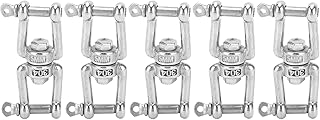 Double Ended Hook, 5Pcs 2.4 Inch Eye to Eye Shackle Connector AntiKnot Hook, for Marine Mooring Tree Swing Hanging, Large Safe Load 100Kg