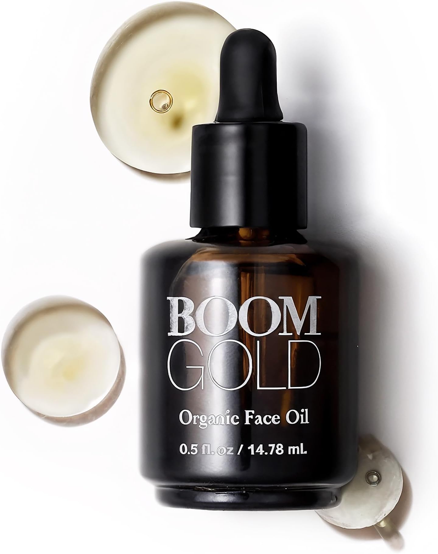 Boom Gold® Lightweight & Luxurious Facial Oil with Organic Ingredients for a Softer, Smoother, More Luminous Skin, with Kukui Nut & Frankincense Oil, Boom Beauty by Cindy Joseph (0.5 Oz)